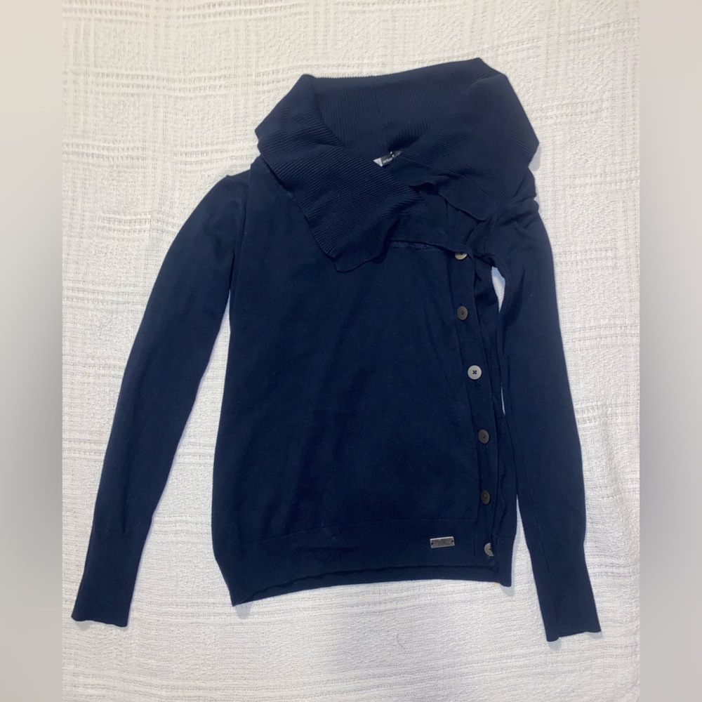 Urban Navy Blue Wrap Sweater